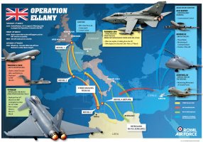 UK MOD map of Operation Ellamy through March 19, 2011
