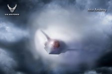 Graphical artist rendering of the Next Generation Air Dominance (NGAD) Platform. The rendering highlights the Air Force's sixth generation fighter, the F-47