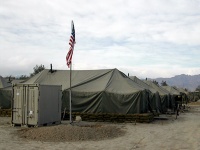 Viper City, one of several tent areas that houses soldiers at Bagram Air Base