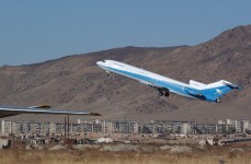 An aircraft of Ariana, the Afghan airline makes the first civil flight from Kabul International Airport