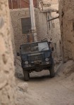ISAF vehicle in the
narrow streets of Kabul