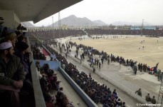 The stadium in Kabul being used for a football game