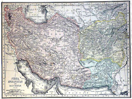 1902 Map - Persia Afghanistan Beluchistan