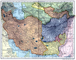 1902 Map - Persia Afghanistan Beluchistan