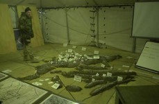 Operation Anaconda terrain model used at a press briefing at Bagram Arifield