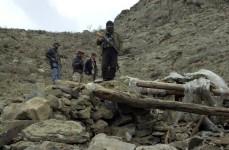 Damaged bunker on a ridge in the eastern Shah-i-Kot valley