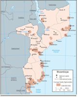 Mozambique Map - Cellphone 2008
