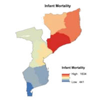 Mozambique Map - Infant Mortality