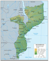 Mozambique Map - Topography