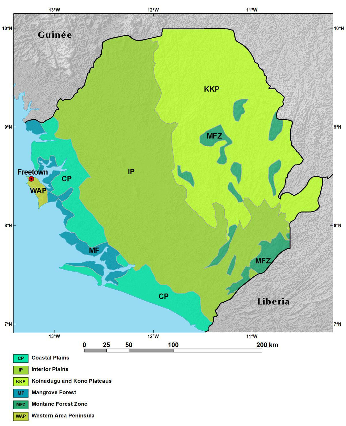 Recent Map Of Sierra Leone