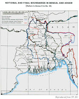 Bengal History Map - 1947