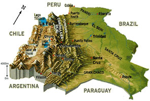 Bolivia Map Relief