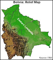 Bolivia Map Relief