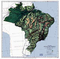 Brazil Map - Physical 1886