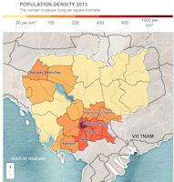 Cambodia Population Map