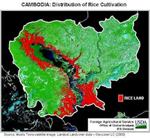 Cambodia Rice Map