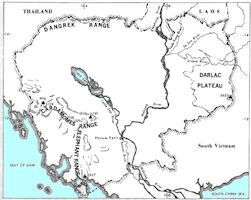 Cambodia Topography Map