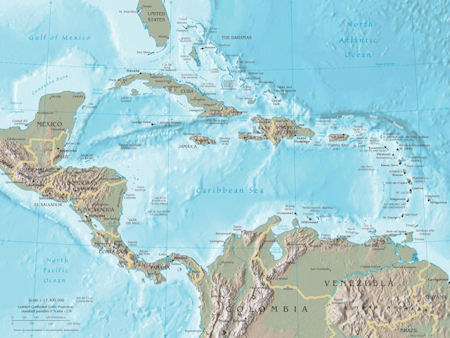 Map Caribbean 2 M 