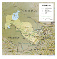 Uzbekistan Map - Relief