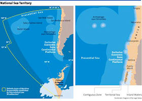 Chile National Sea Territory Map