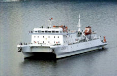 double body underwater acoustic survey ship