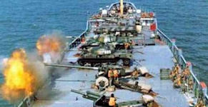Improvised fire support ship