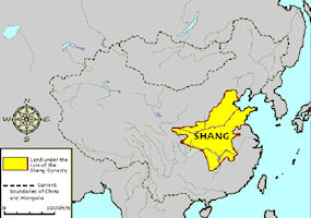 China History Map - Shang [Yin] Dynasty 1750 BC