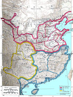 China History Map - Three Kingdoms (220-280)