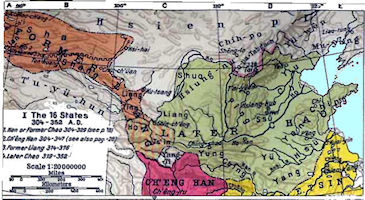 China History Map - 16 States