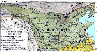 China History Map - 16 States