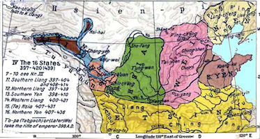 China History Map - 16 States