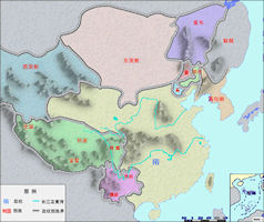 China History Map - 581 AD