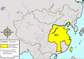 China History Map - 221 BC Qin / Ch'in