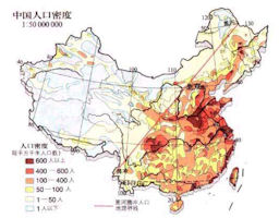 China Map Population Density