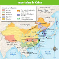 China History Map - Spheres of Influence 1905