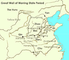 Great Wall of China Map - Contending States Period