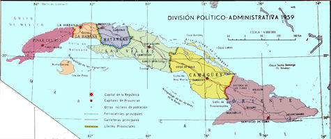 Cuba Map - 1959