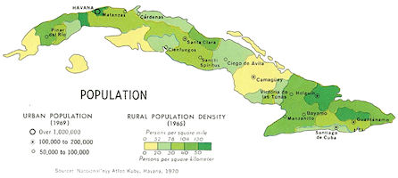 Cuba Map - Population