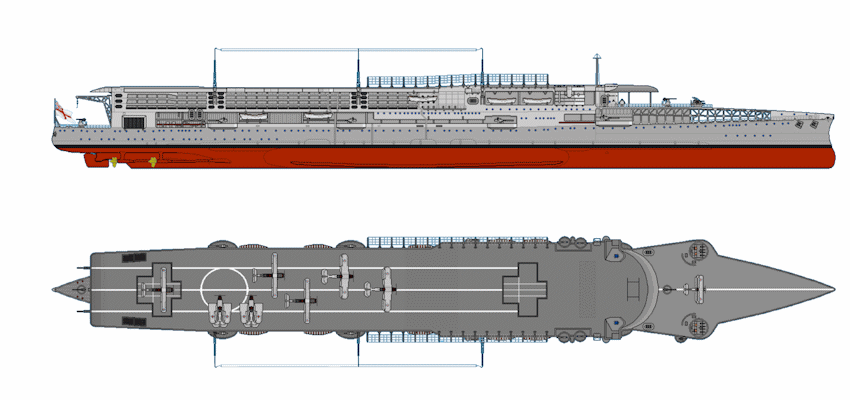 HMS Furious - British Aircraft Carrier, 1935