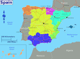 Map of Spain - Regions