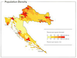 Croatia Map - Population Density