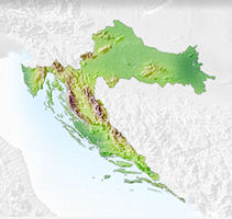 Croatia Map - Shaded Relief