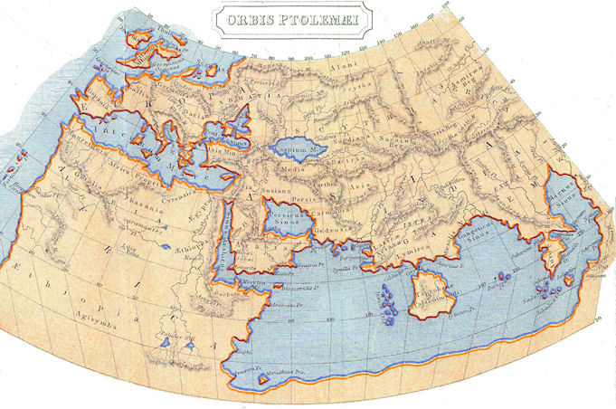 World Map 200 AD Ptolemy