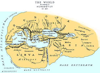 World Map 450 BC Herodotus