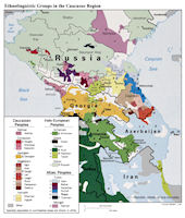 Caucasus Map - Ethno-Linguistic 1995