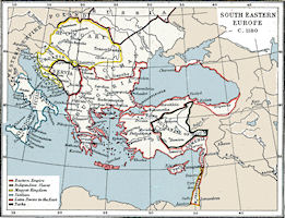 The Balkans History Map 1180