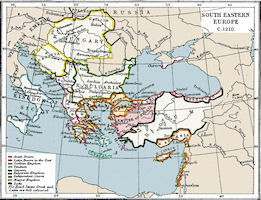 The Balkans History Map 1210