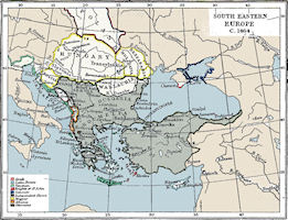 The Balkans History Map 1464