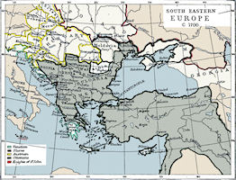 The Balkans History Map 1700