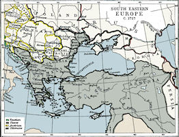 The Balkans History Map 1727